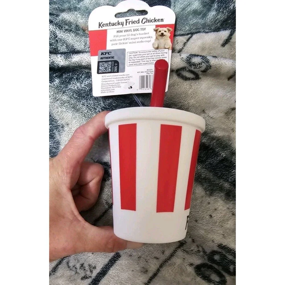 KFC Mini Soda Cup Dog Toy Vinyl Squeaky Toy Kentucky Fried Chicken Pet Toy
